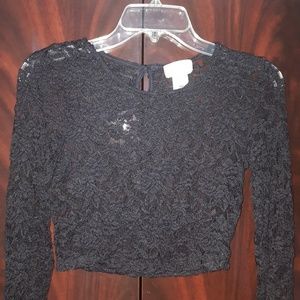 Limonata Sexy Long Sleeve Lace Crop Top